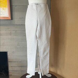 Flower lace  White mid- Waist skinny pants
